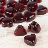 Deep Red Glass Heart Gems