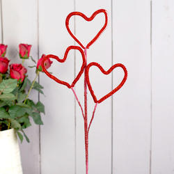 Red Sequined Valentine's Day Heart Floral Spray