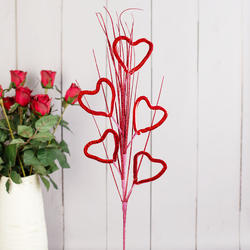 Red Sequined Heart Valentine's Day Floral Spray