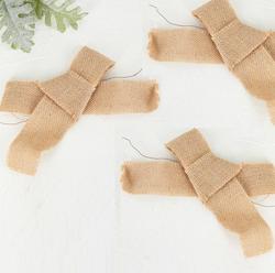 Bulk Package of 100 Rustic Burlap Bows with Wire Tire
