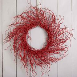 Red Glittered Artificial Twig Wreath