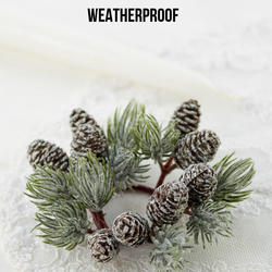Weatherproof Artificial Pine and Pinecone Candle Ring