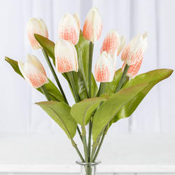 Artificial Cream Pink Tulip Bush