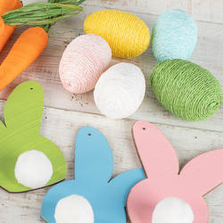 Artificial Carrots, Bunny Cutouts, and Easter Eggs Set