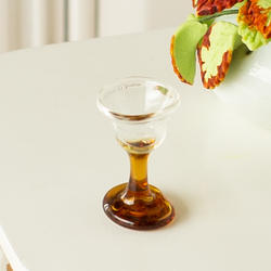 Dollhouse Miniature Glass Wine Glass w/ Amber Stem