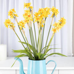 Artificial Yellow Narcissus Silk Flower Bush