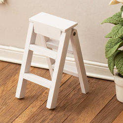 Miniature White Wood Step Ladder