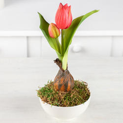 Artificial Fuchsia Tulip Spray With Bulb