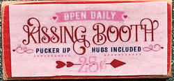 Miniature Rustic Kissing Booth Porch Sign