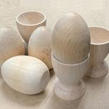 Unfinished Wood Egg Holders and Eggs
