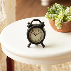 Dollhouse Miniature Black Alarm Clock