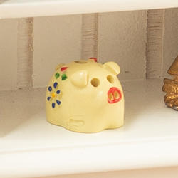 Miniature Ceramic Yellow Piggy Bank