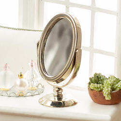Miniature Tabletop Vanity Mirror in Silver