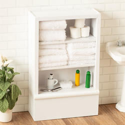 Dollhouse Miniature White Bathroom Cupboard