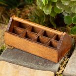 Dollhouse Miniature Walnut Wood Garden Toolbox