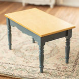 Dollhouse Miniature Blue and Oak Kitchen Table
