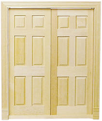 Dollhouse Miniature Double Entry 6-Panel Door