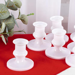 White Plastic Acrylic Candle Holders for Taper Candles