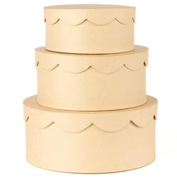 Paper Mache Round Cake Box Set