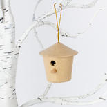 Paper Mache Tiny Round Birdhouse Ornament