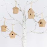 Assortment of Tiny Paper Mache Birdhouses