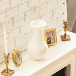 Dollhouse Miniature White Tall Plastic Vase
