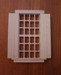 Dollhouse Miniature 12 Over 12 Window with Shutters
