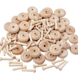 Unfinished Wood Toy Wheels and Axle Pegs