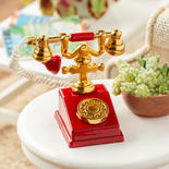 Dollhouse Miniature Classic Telephone in Red