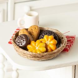 Dollhouse Miniature Basket of Cookies