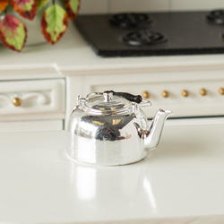 Dollhouse Miniature Silver Tea Kettle