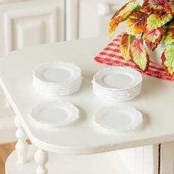Dollhouse Miniature White Salad Plate Set