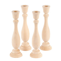 Set of Unfinished Wood Candle Holders