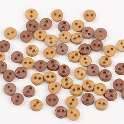 Dress It Up Micro Round Brown Buttons