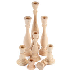Unfinished Wood Assorted Candle Sticks
