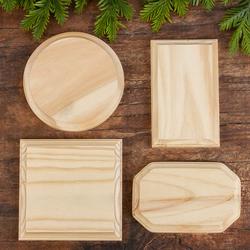 Assorted Beveled Unfinished Wood Plaques