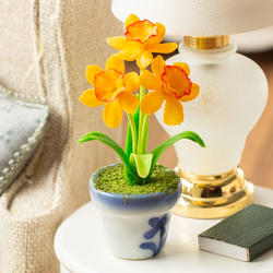 Dollhouse Miniature Potted Peach Daffodils