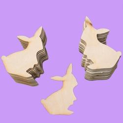 Unfinished Wood Standing Bunny Cutouts