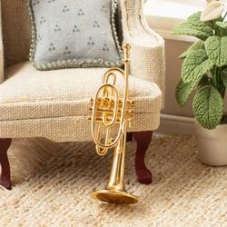 Miniature Brass Trumpet with Case