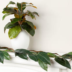 Artificial Magnolia Leaf Bush and Garland Set
