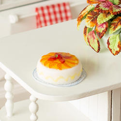 Dollhouse Miniature Peach Cake
