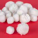 Assorted White Yarn Pom Poms