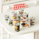 Set of Dollhouse Miniature Food Cans