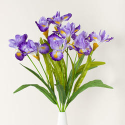 Artificial Two-Tone Violet Purple Iris Bush