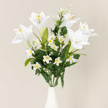 Artificial Easter Lily and Daisy Bush