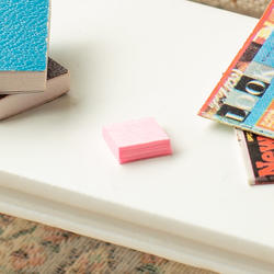 Dollhouse Miniature Pink Square Note Pad