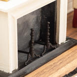 Dollhouse Miniature Black Fireplace Andirons