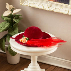 Miniature Lady's Hat with Feather