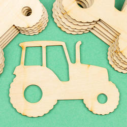Unfinished Wood Farm Tractor Cutouts