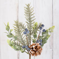Artificial Pine, Mini Pinecone and Blueberry Spray
